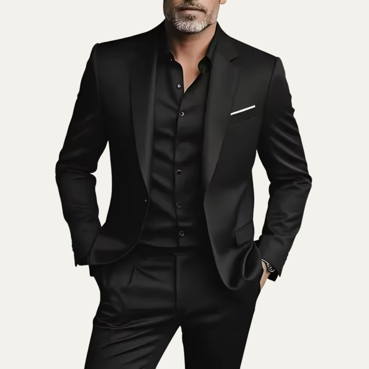 The Barbaresco Men’s Elegant Slim Fit Suit Set – Business Blazer & Trousers
