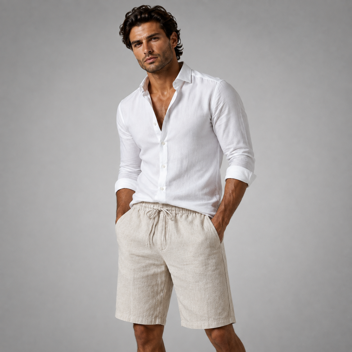 The Longleat Men’s Summer Linen Drawstring Shorts