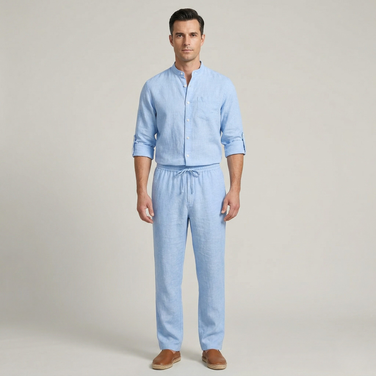 The Haddon Men’s Breathable Linen Shirt & Trousers Set