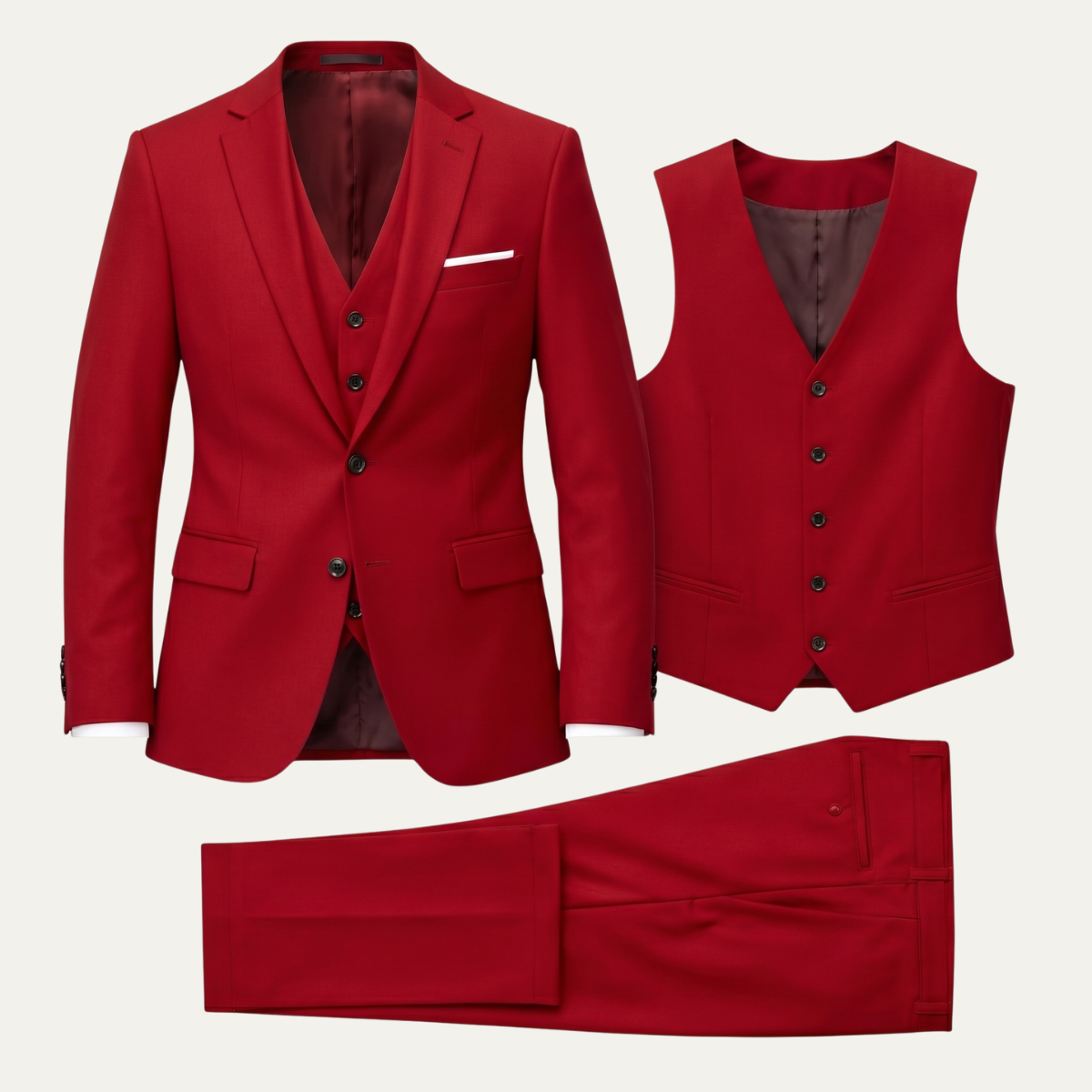 The Pozzuoli Men’s Luxury Suit Set – Blazer Waistcoat Trousers