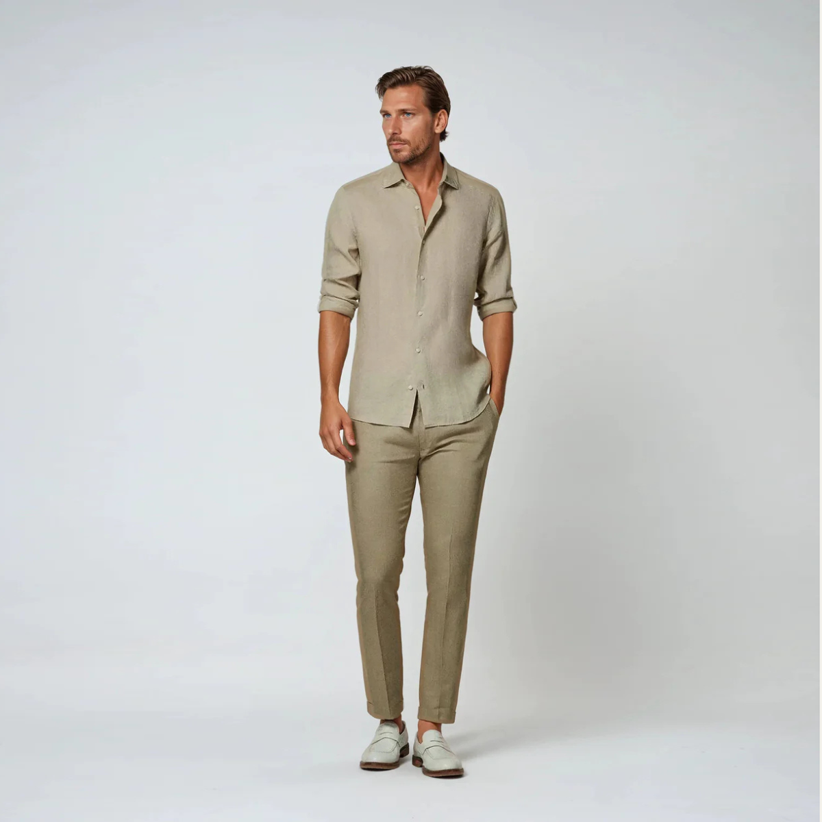 The Matera Men's Premium Linen Button Up Shirt