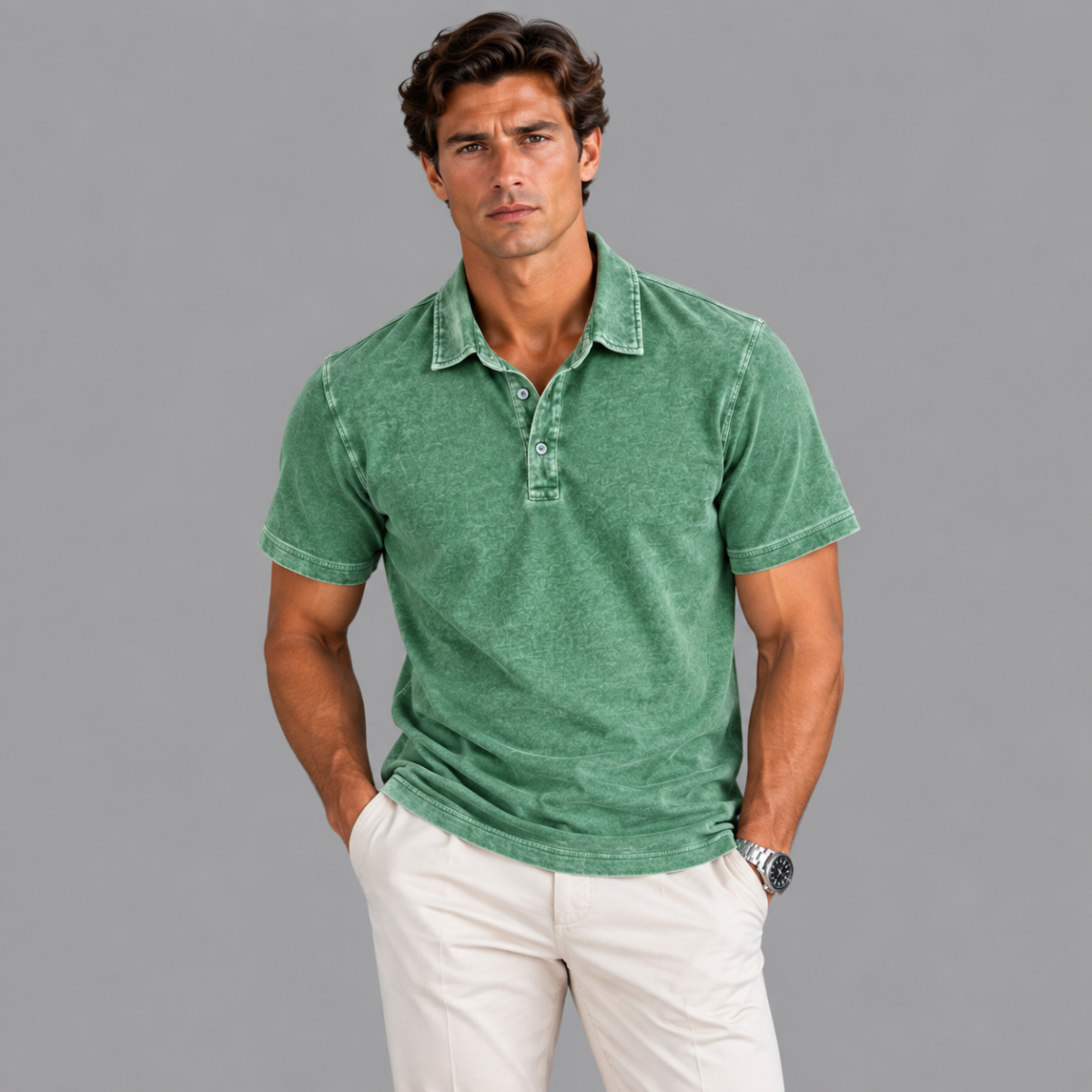 The Sirmione Men's Vintage Cotton Polo Shirt