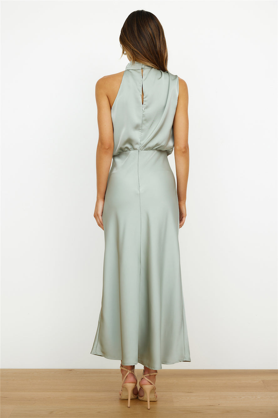 Women's Angled Neckline Gown in Six Shades
