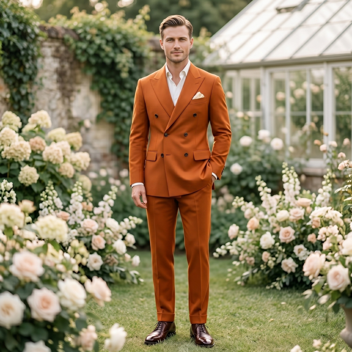 The Trento Men’s Double Breasted Suit – Classic Formal Jacket and Trousers Set