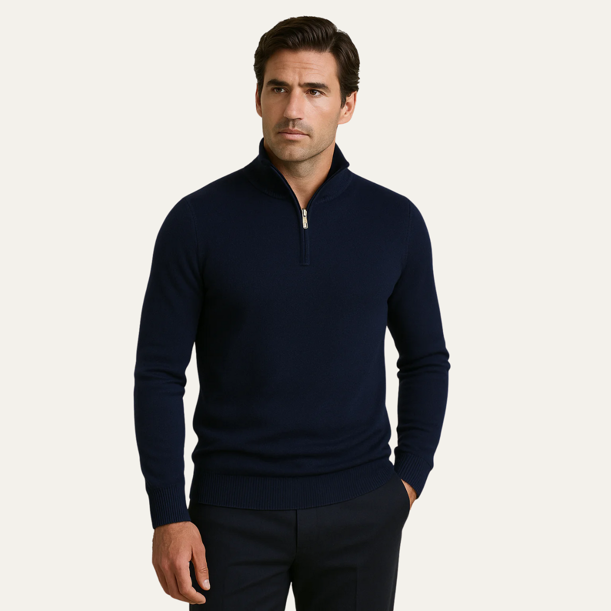 Men’s Slim Fit Half Zip Knit Jumper