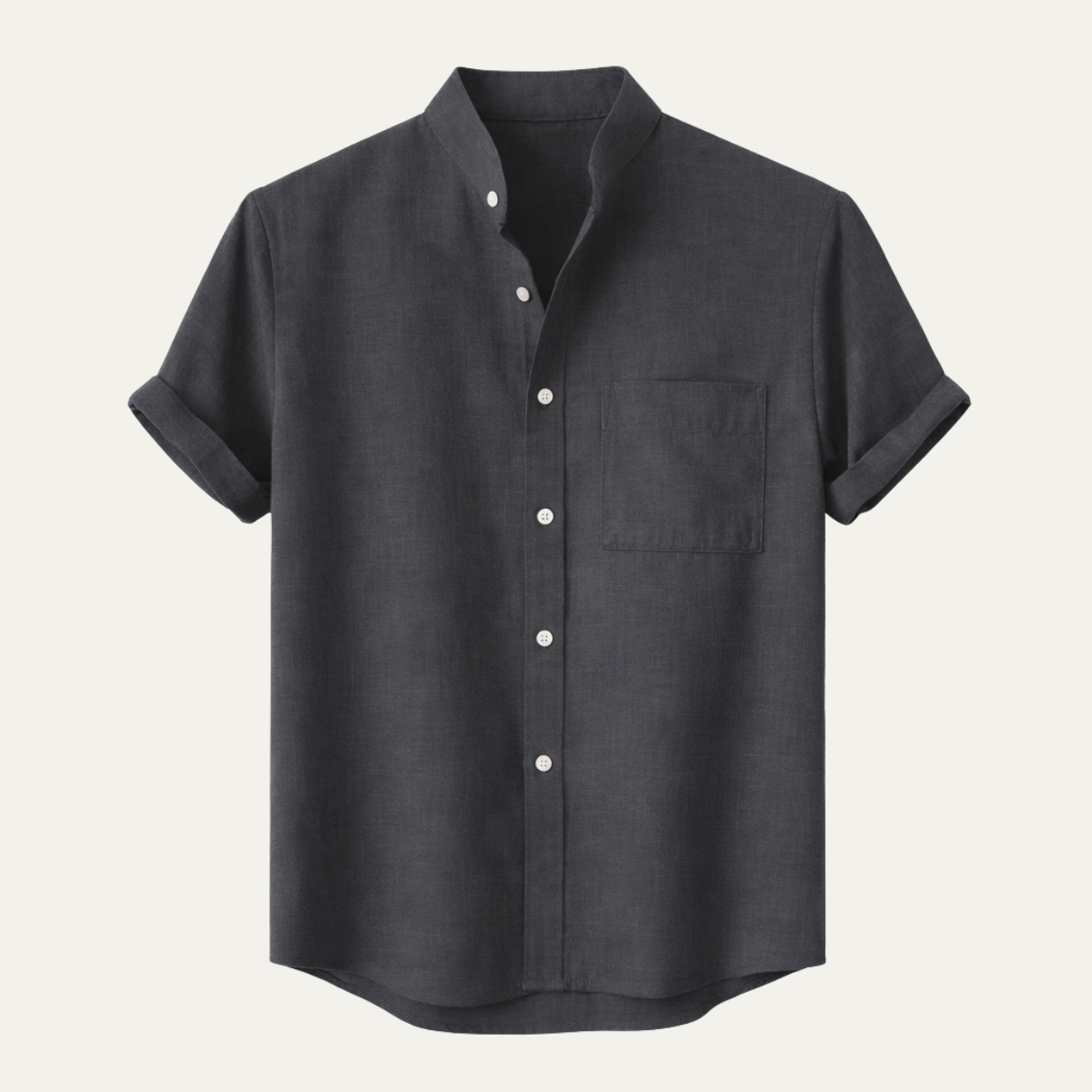 The Loughborough Men’s Solid Colour Linen Short Sleeve Button Up Shirt