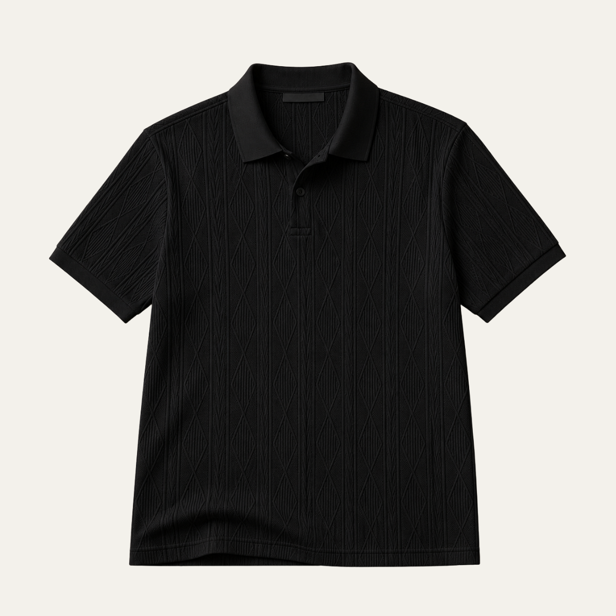 The Woodstock Men's Textured Knit Polo Shirt