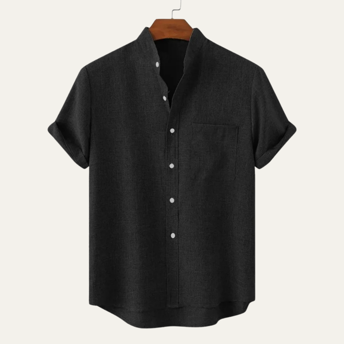 The Loughborough Men’s Solid Colour Linen Short Sleeve Button Up Shirt