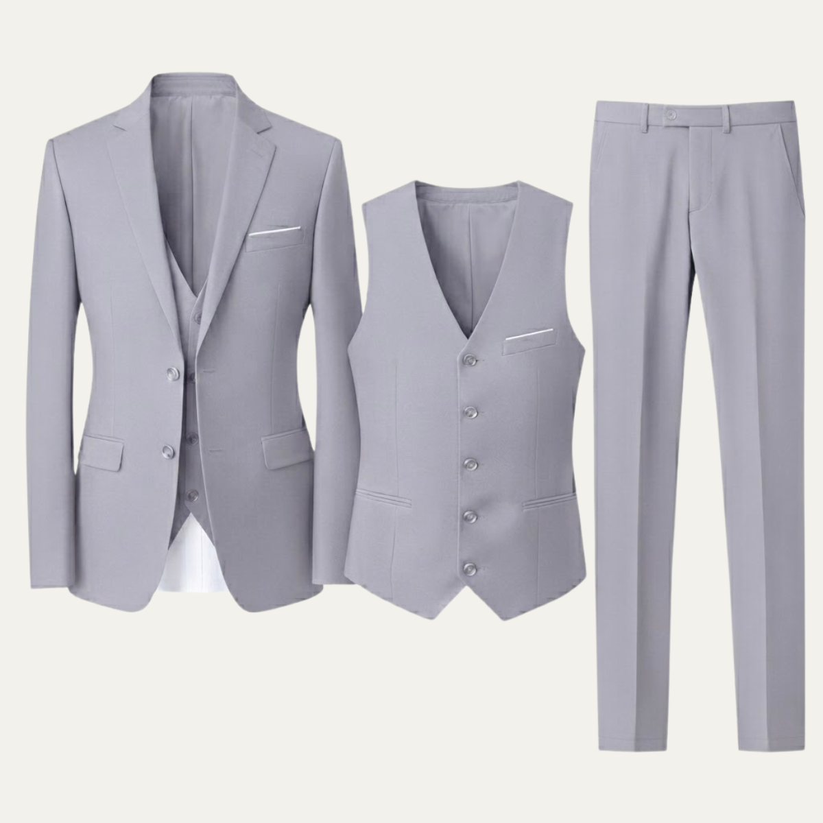 The Ancona Men’s 3 Piece Suit – Elegant Formal Wedding & Business Suit Set