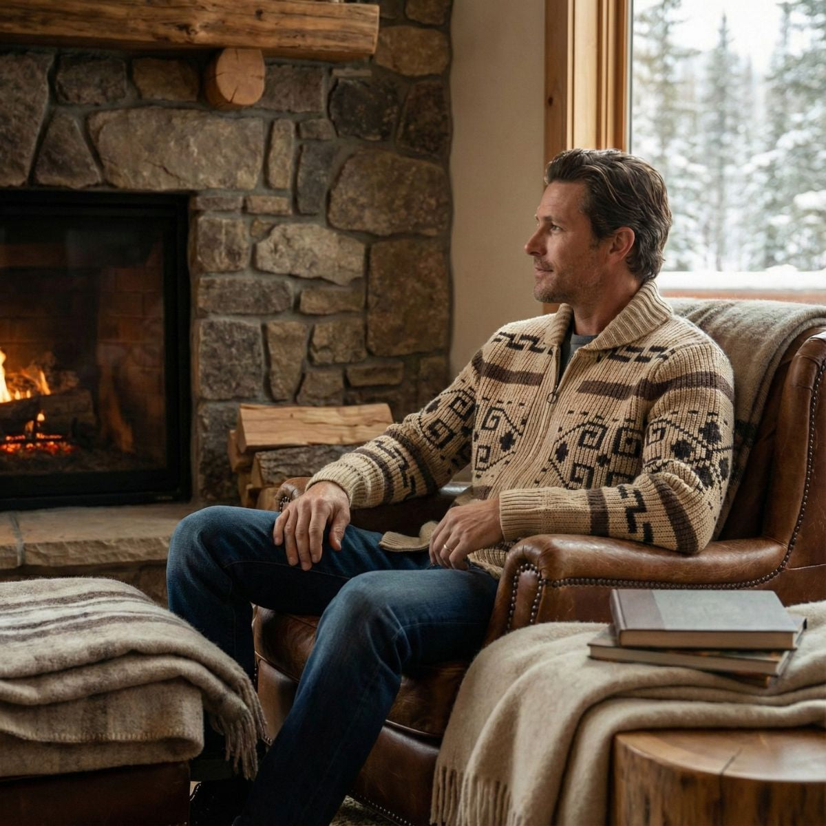 The Serravalle Men’s Button-Up Knit Cashmere Shawl Collar Cardigan