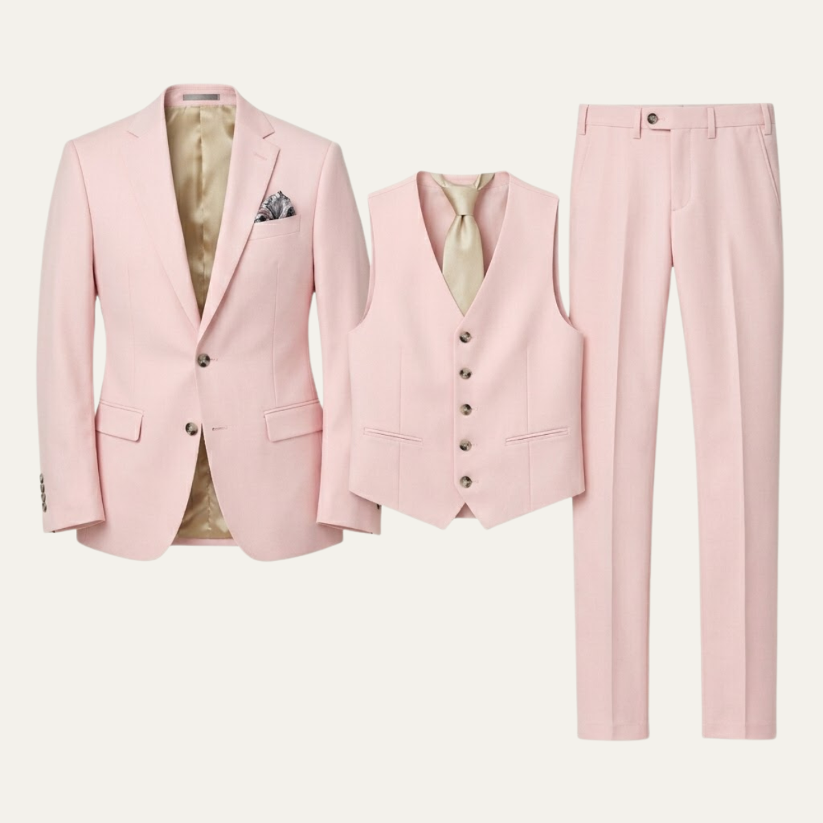 The Castro Men’s Elegant 3 Piece Suit – Slim Fit Jacket Gilet Trousers