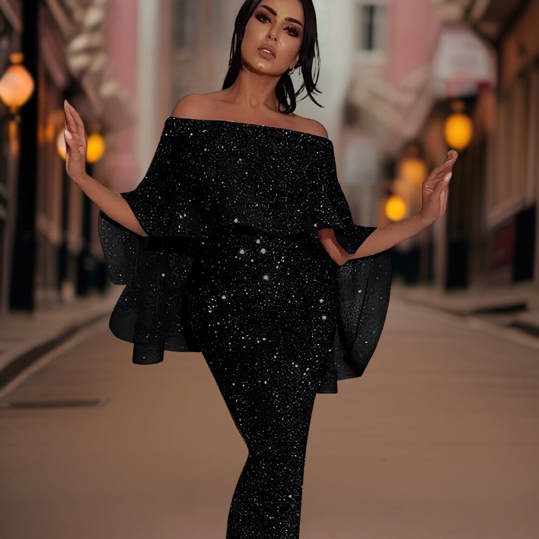Women's Shoulder Baring Gown in Eight Shades