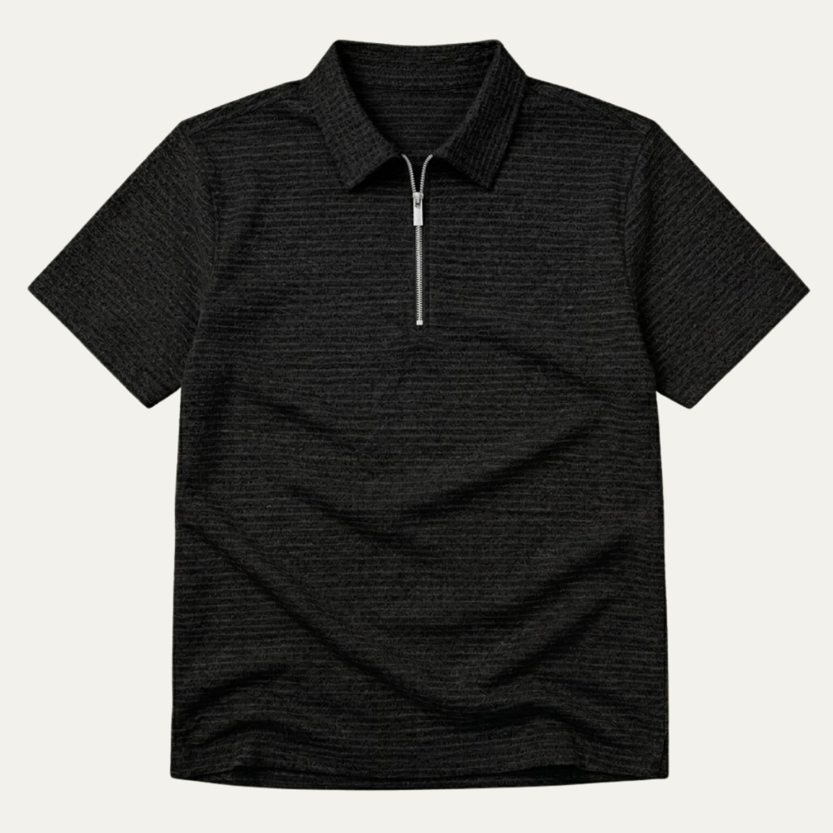 Men’s Waffle Knit Half Zip Polo Shirt