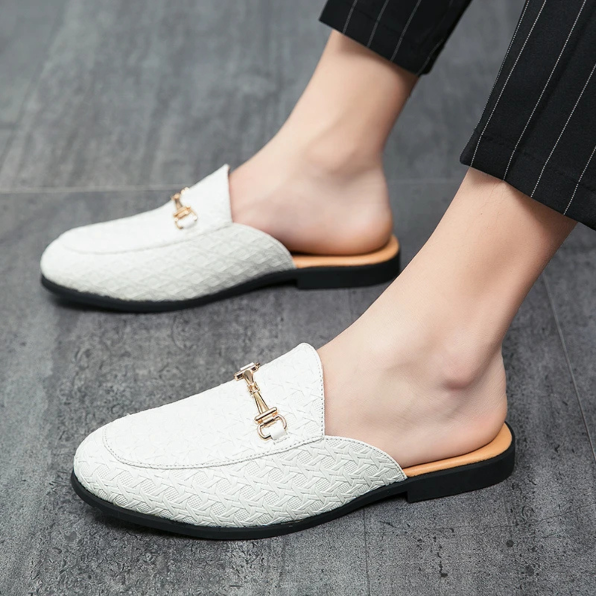 The Cernobbio Men’s Slip On Casual Leather Mule Loafers