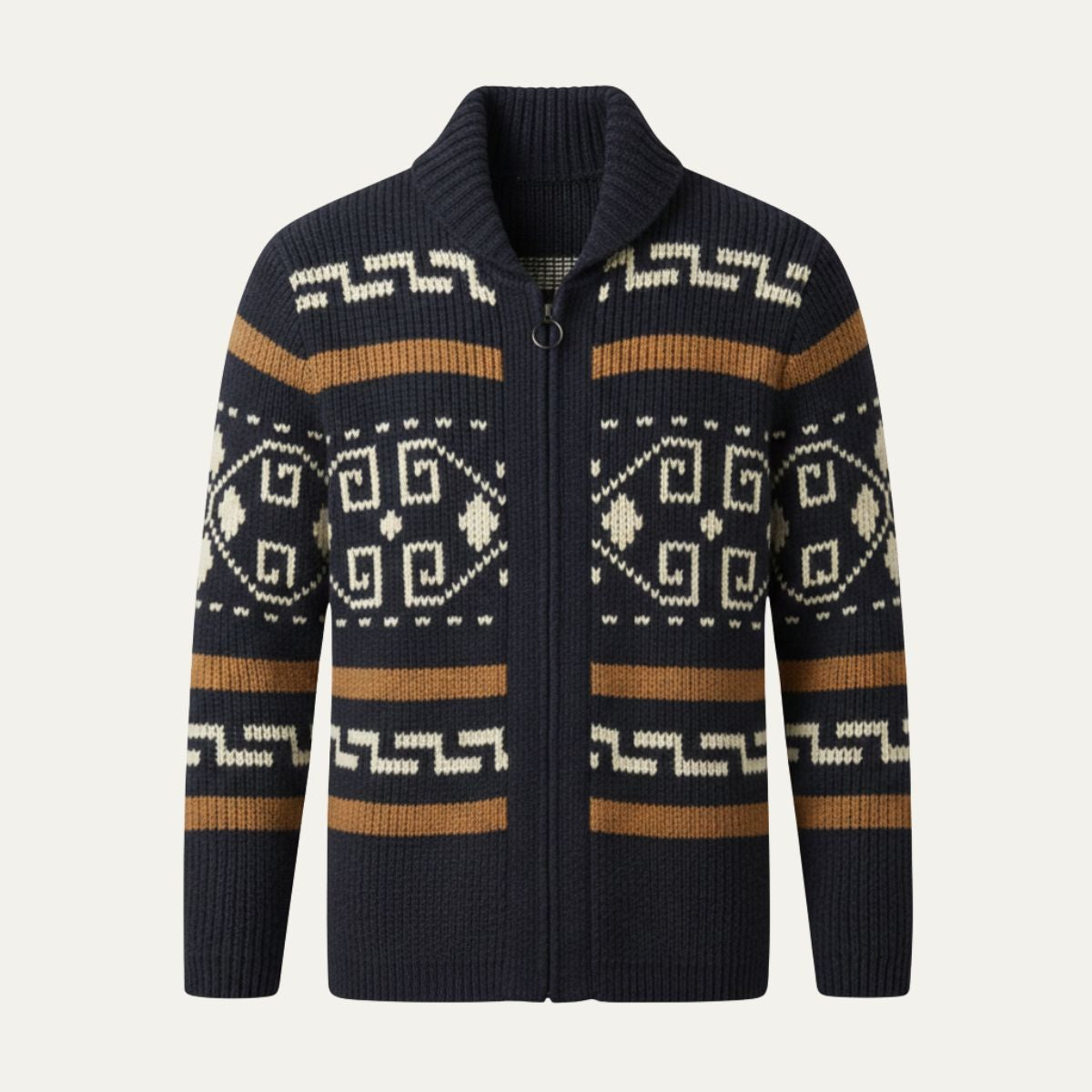 The Serravalle Men’s Button-Up Knit Cashmere Shawl Collar Cardigan