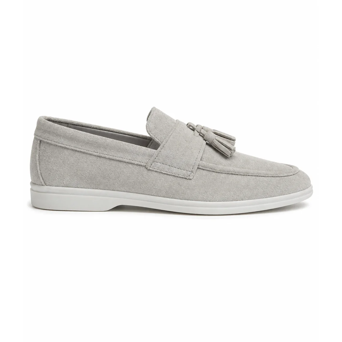 The Prescott Men's Suede Tassel Slip On Loafers - Grey