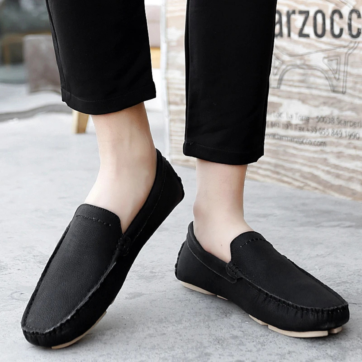 The Sassicaia Men’s Genuine Leather Casual Slip On Loafers