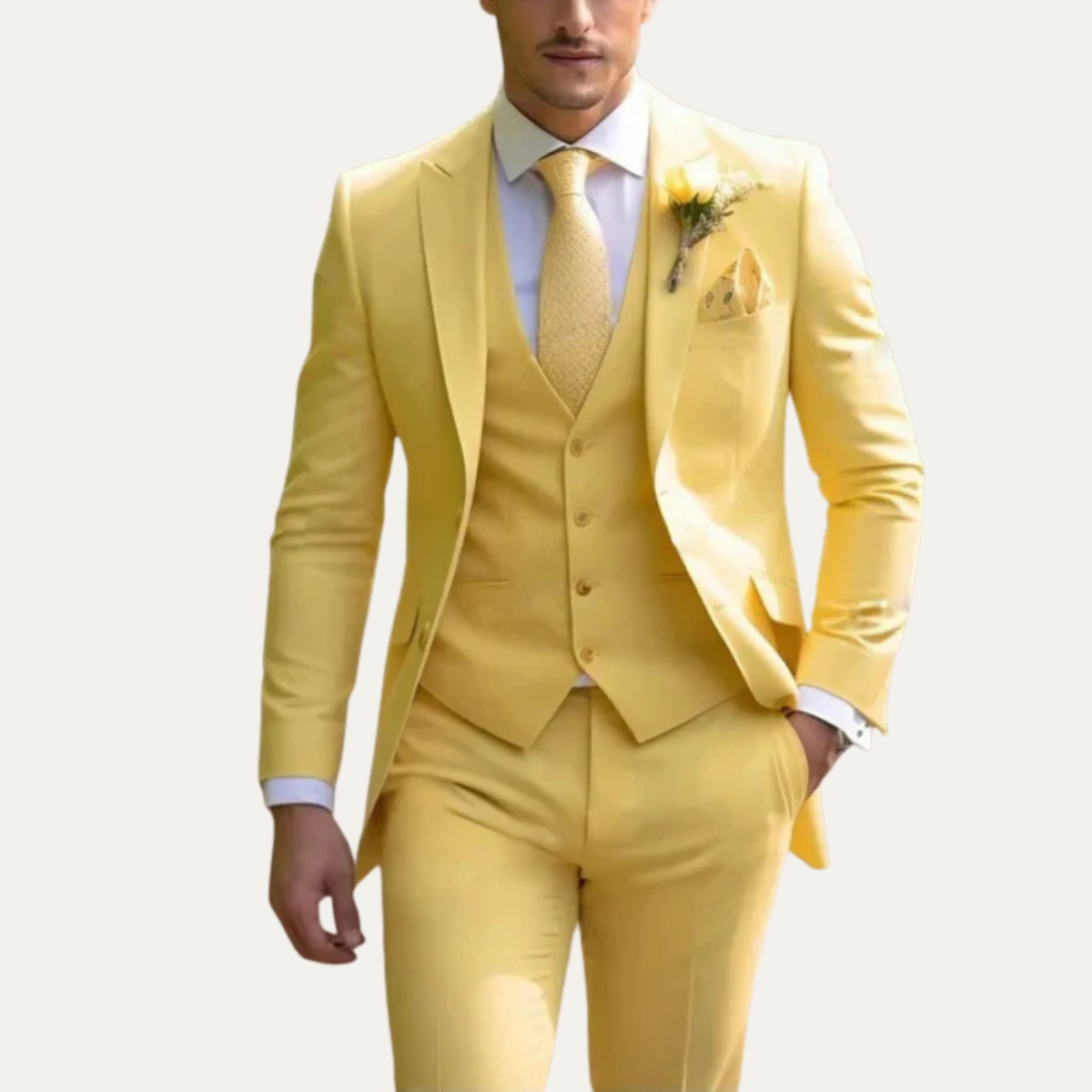 The Stockton Men’s Stylish Wedding 3 Piece Slim Fit Suit Set