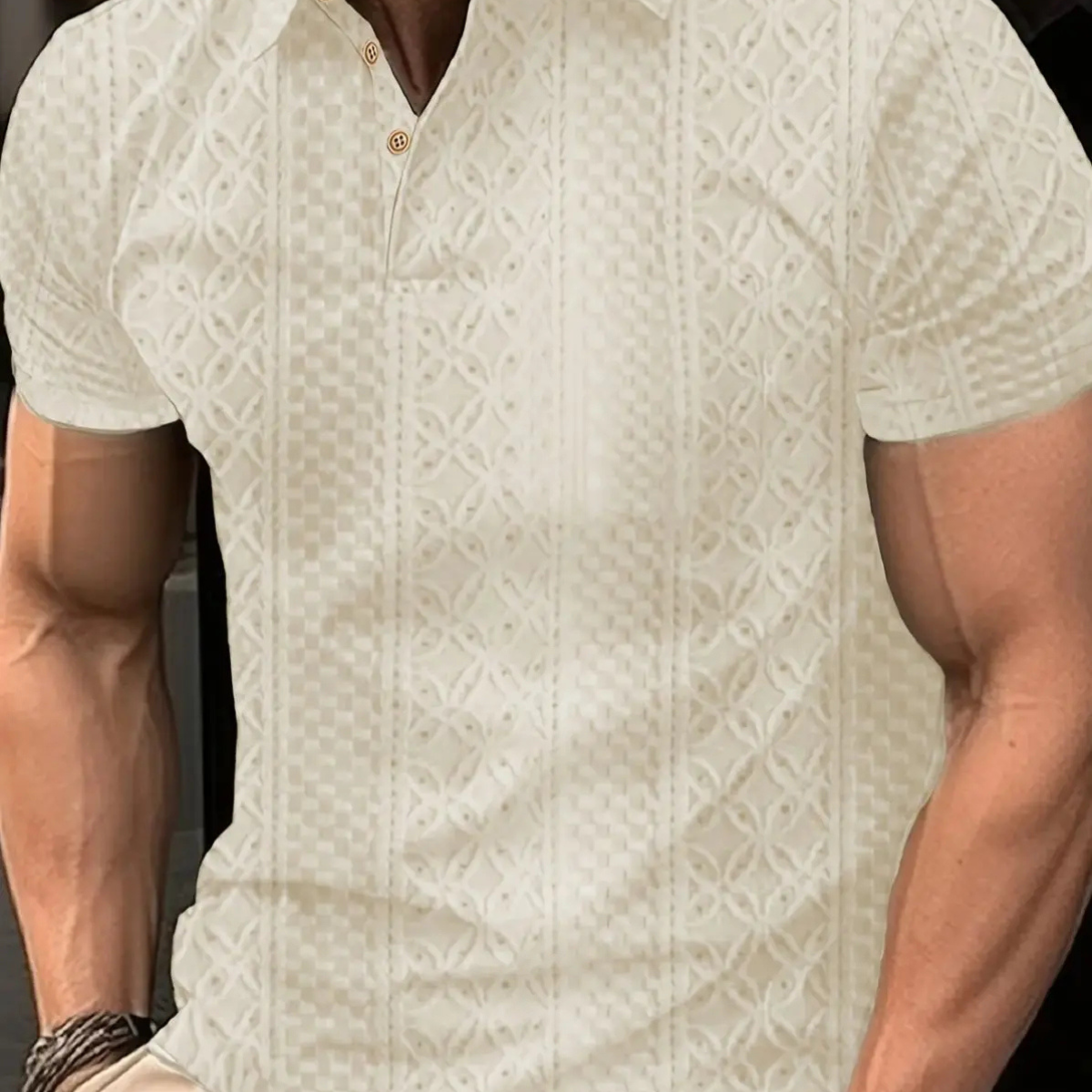 The Peschiera Men’s Knitted Textured Casual Polo Shirt