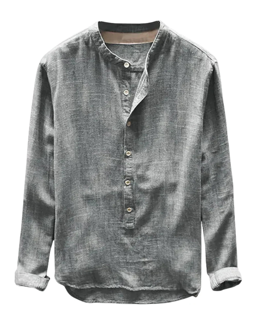 The Brooklyn Men's Vintage Collar Linen Henley Shirt