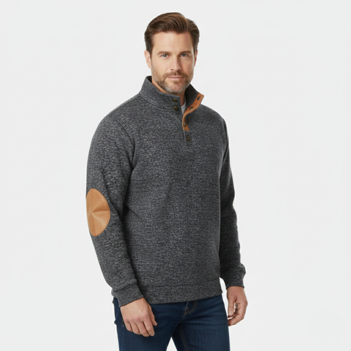 The Tarvisio Men’s Knitted Heritage Jumper with Elbow Patches
