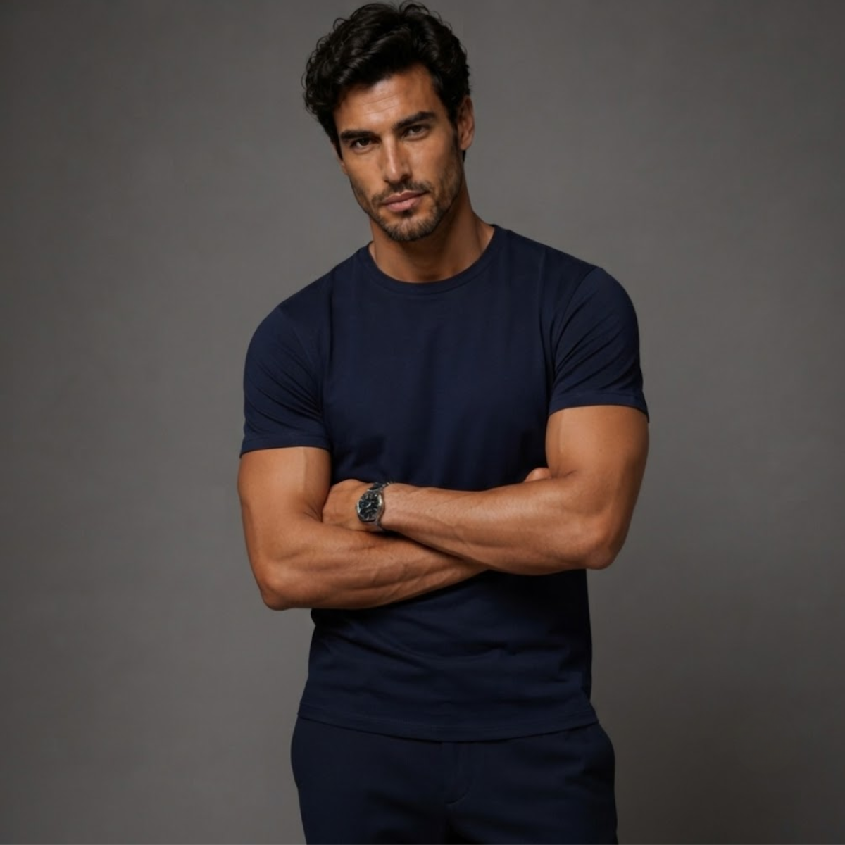 Men’s Solid Colour Casual Sports T Shirt