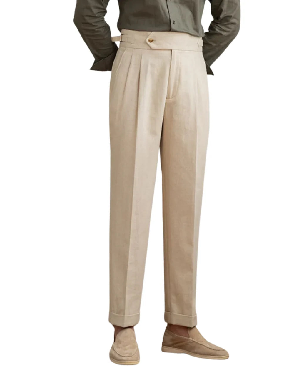 The Laguna Men's Pleated Tailored Linen Trousers