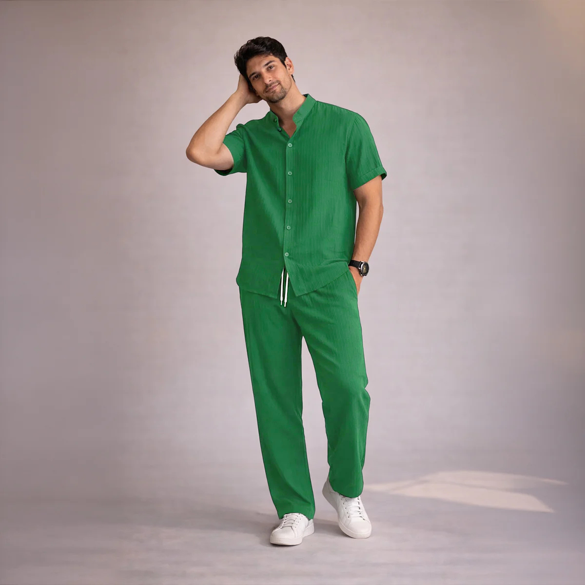 The Pinewater Men’s Linen Summer Trendy Set – Shirt & Trousers