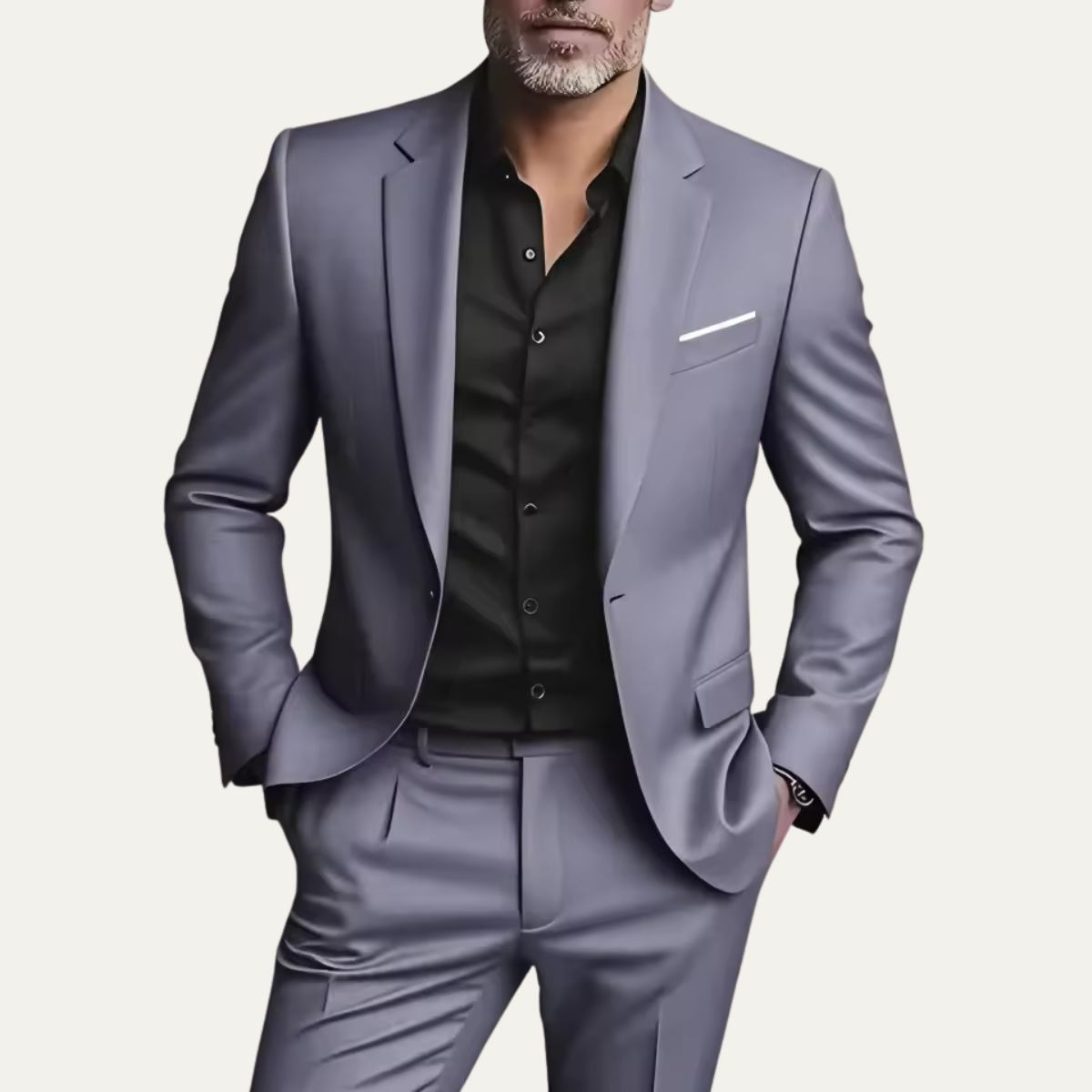 The Barbaresco Men’s Elegant Slim Fit Suit Set – Business Blazer & Trousers