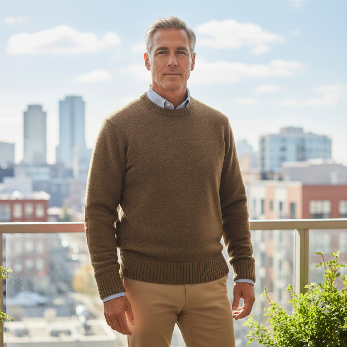 The Briarwood Men’s Oversized Knit Jumpers with Elbow Patches