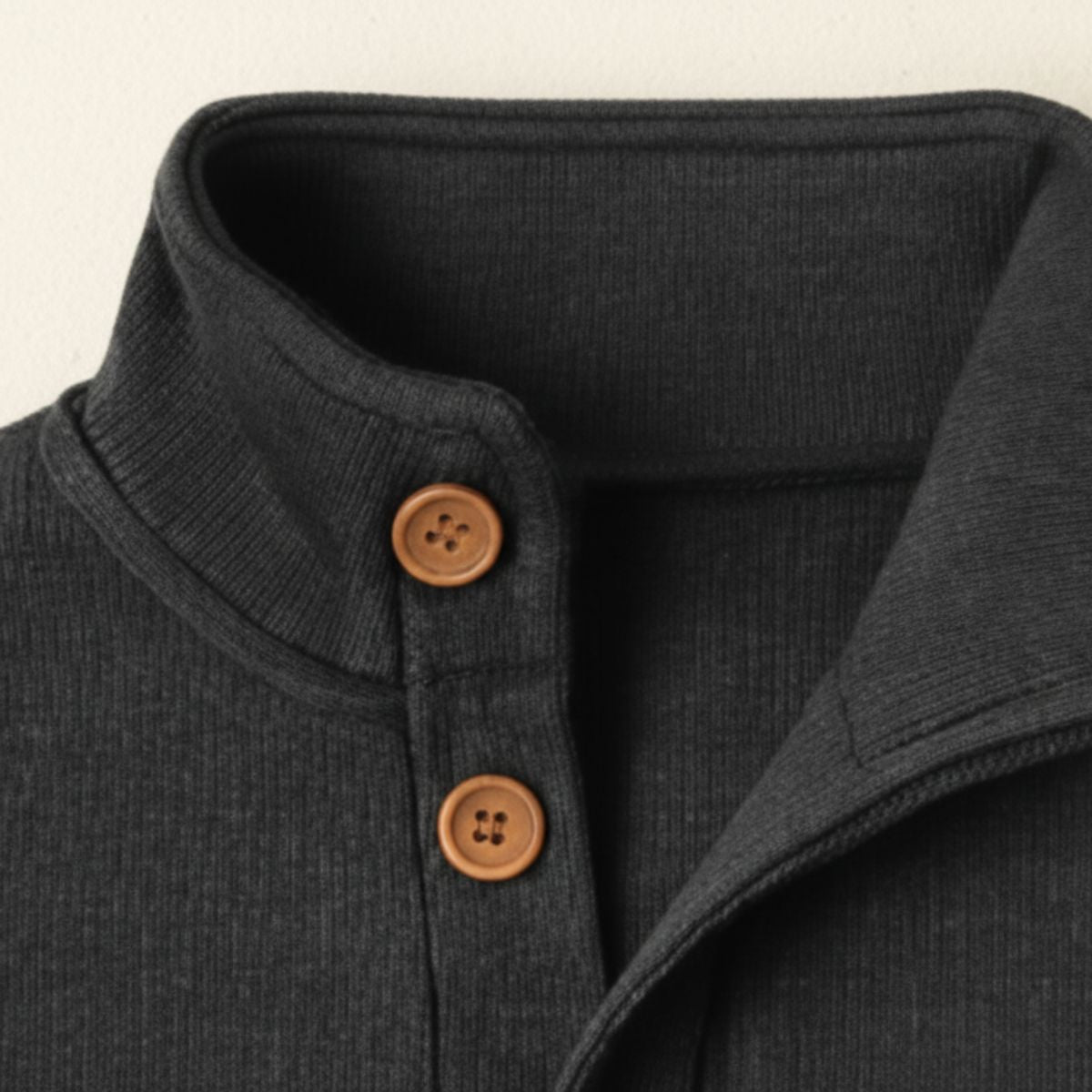 The Waldorf Men’s Gray Luxury Button Neck Knit Jumpers