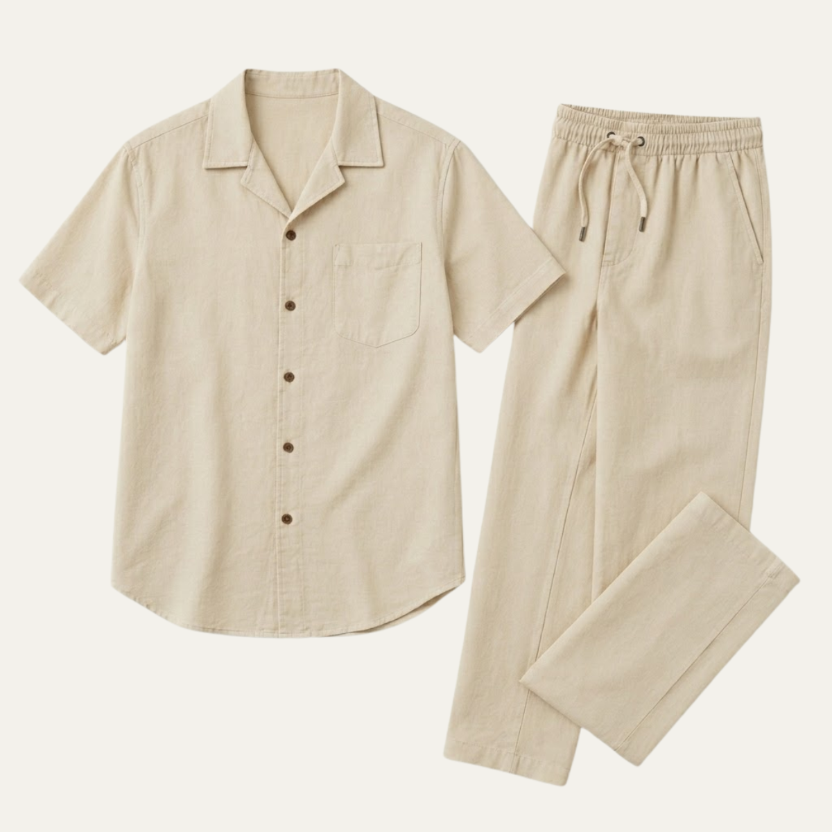 The Lonsdale Men’s Linen Summer Set – Shirt & Trousers