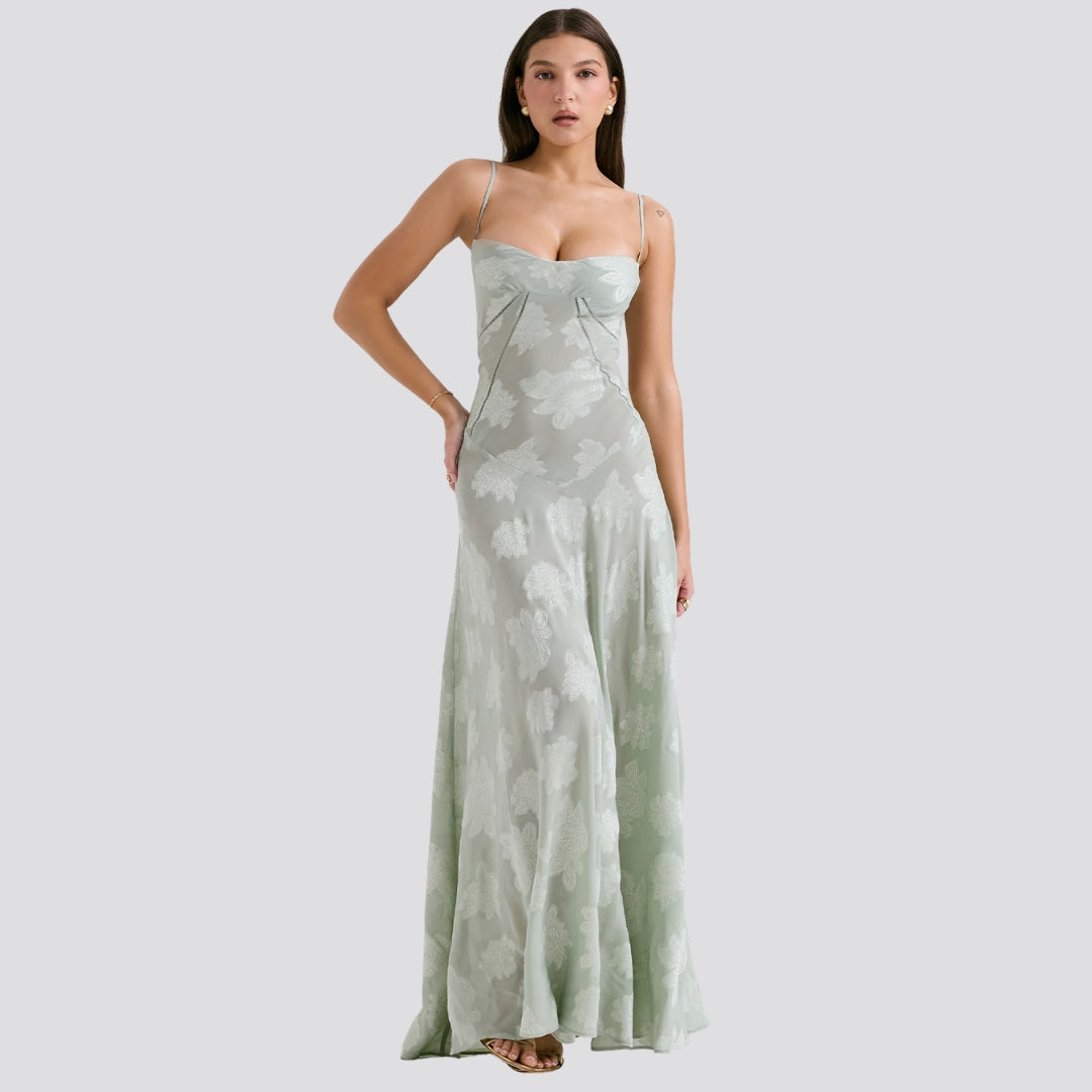 Women's Built Bodice Satin Gown