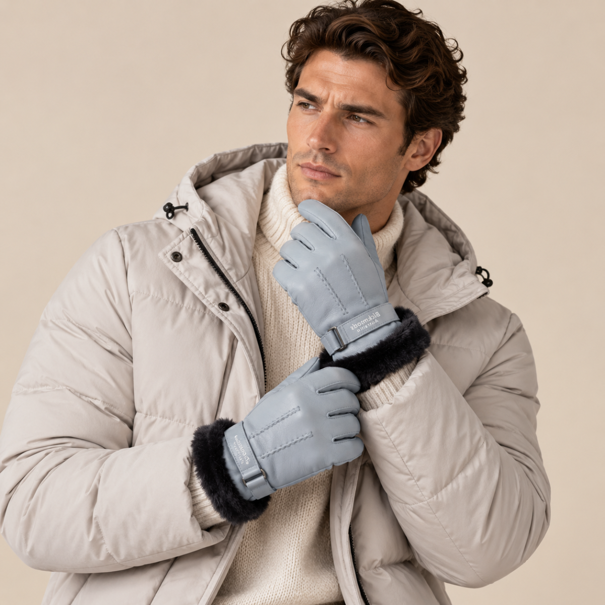 The Brenton Men’s Sheepskin Fur Winter Gloves