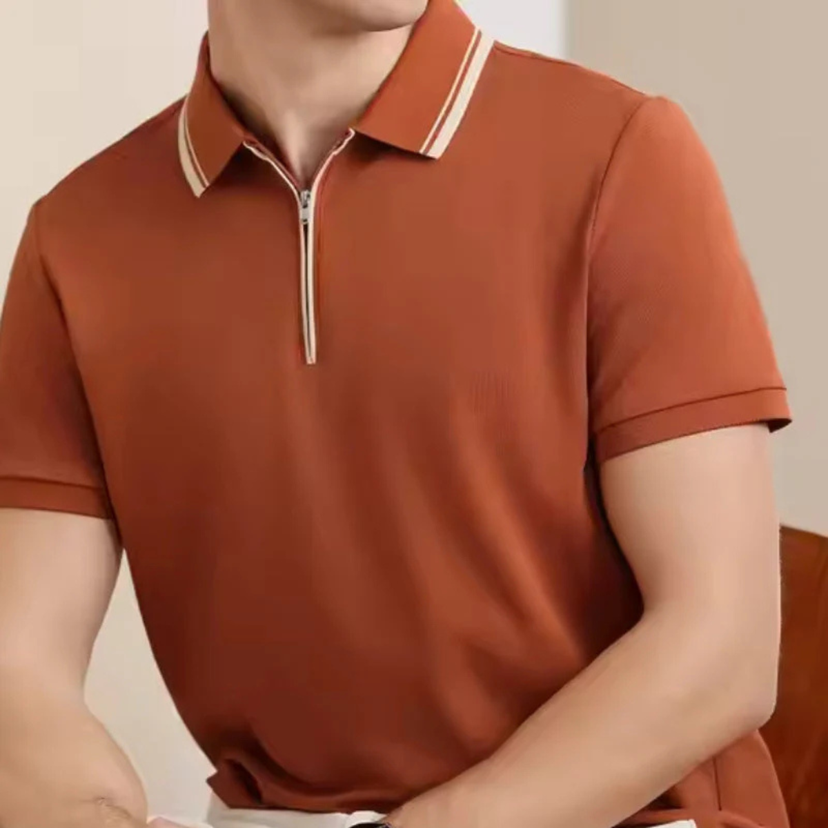 The Ridgefield Men’s Modern Quarter Zip Polo Shirt