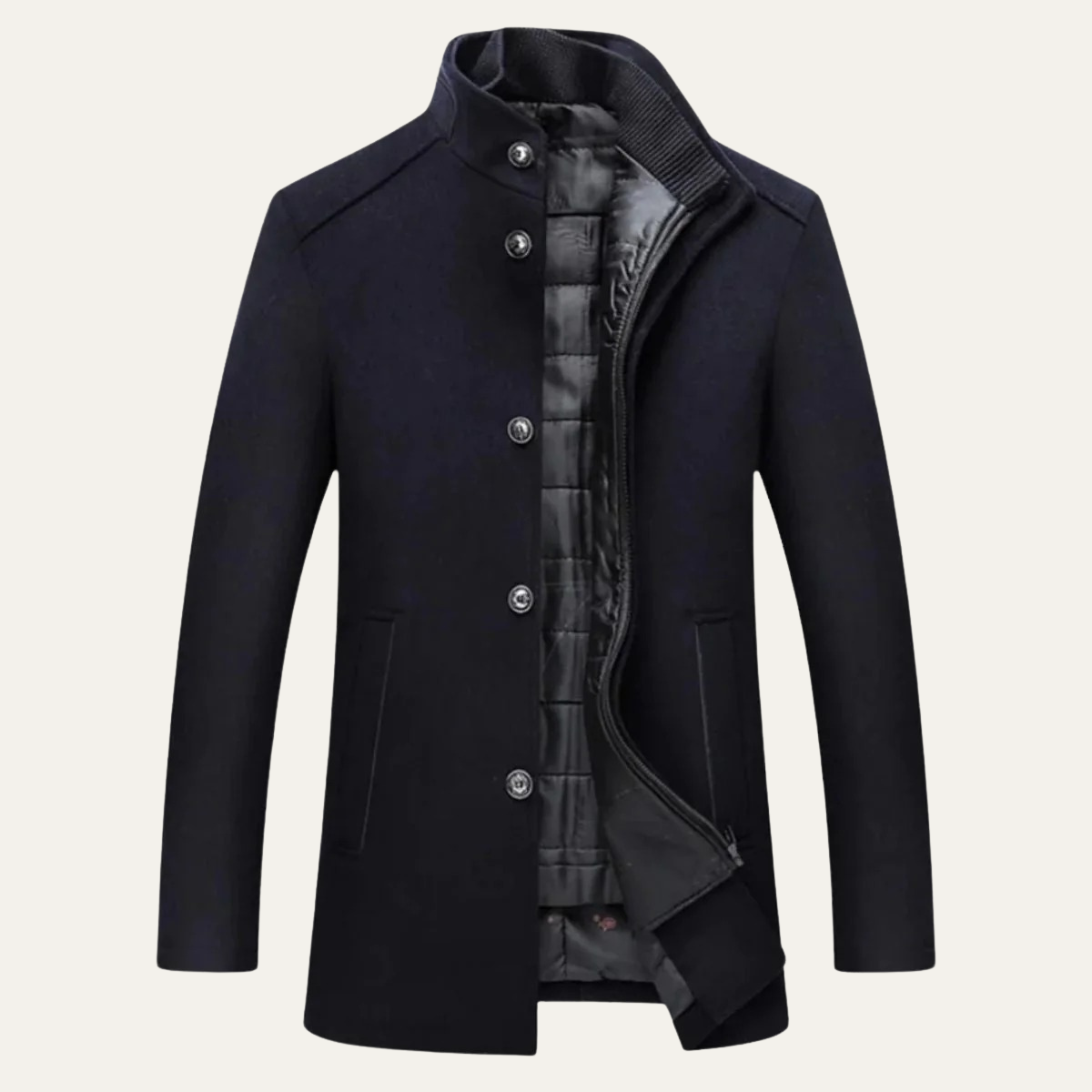 The Broadway Men's Wool Blend Classic Trench Coat