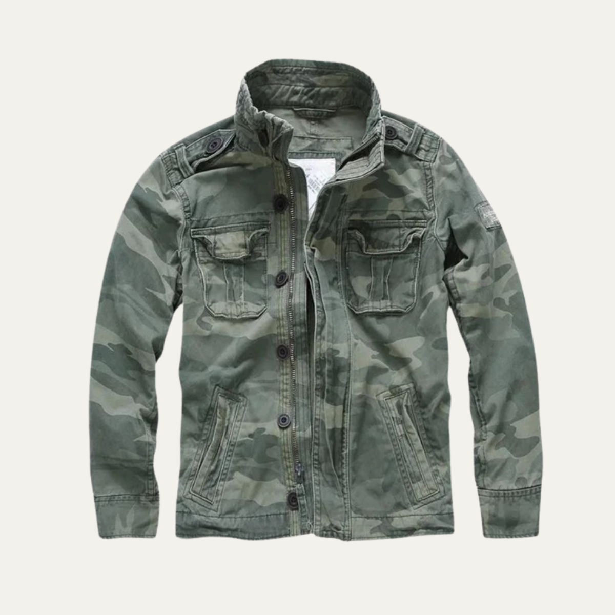 The Maplehurst Men’s Multi Pocket Vintage Camo Utility Jacket