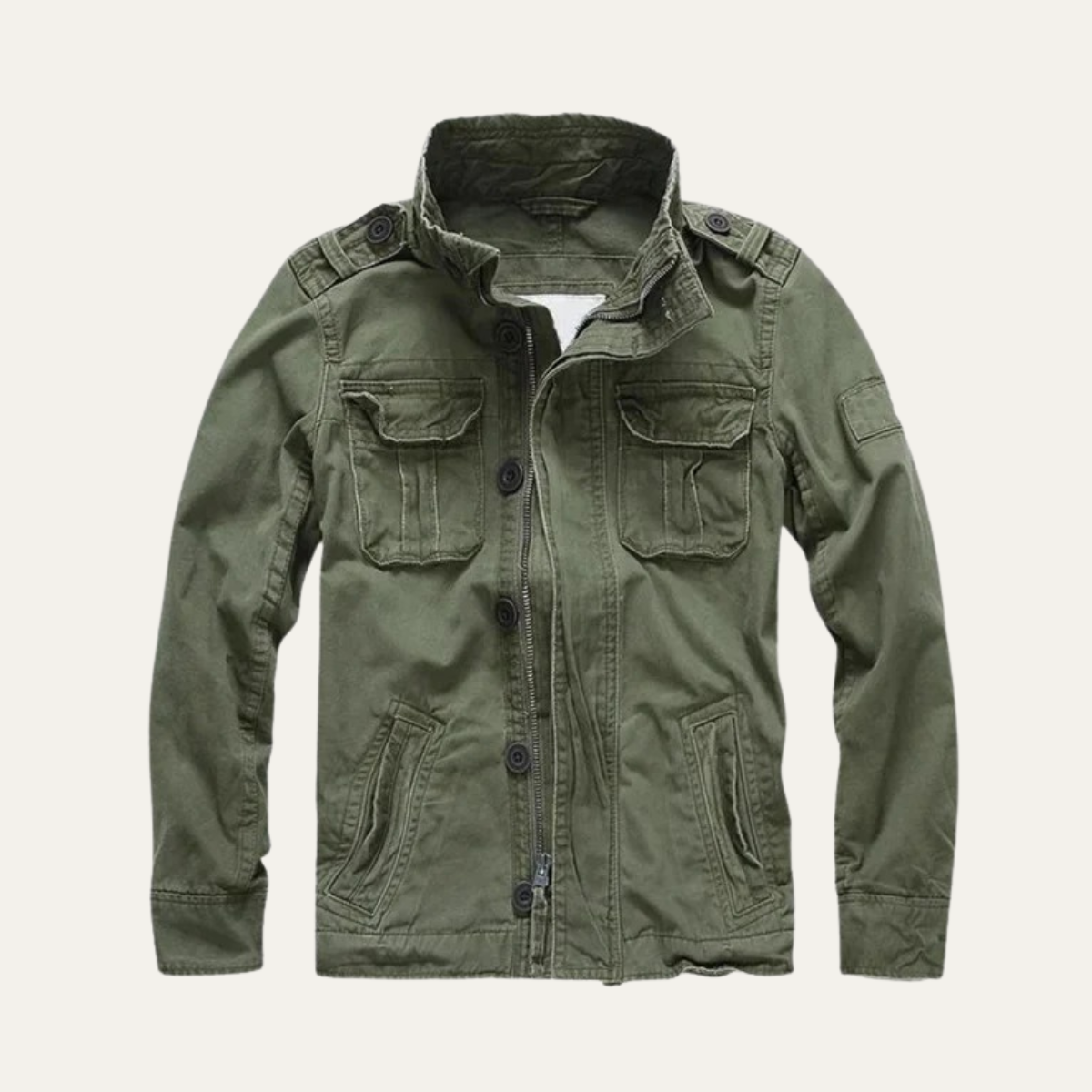 The Maplehurst Men’s Multi Pocket Vintage Camo Utility Jacket
