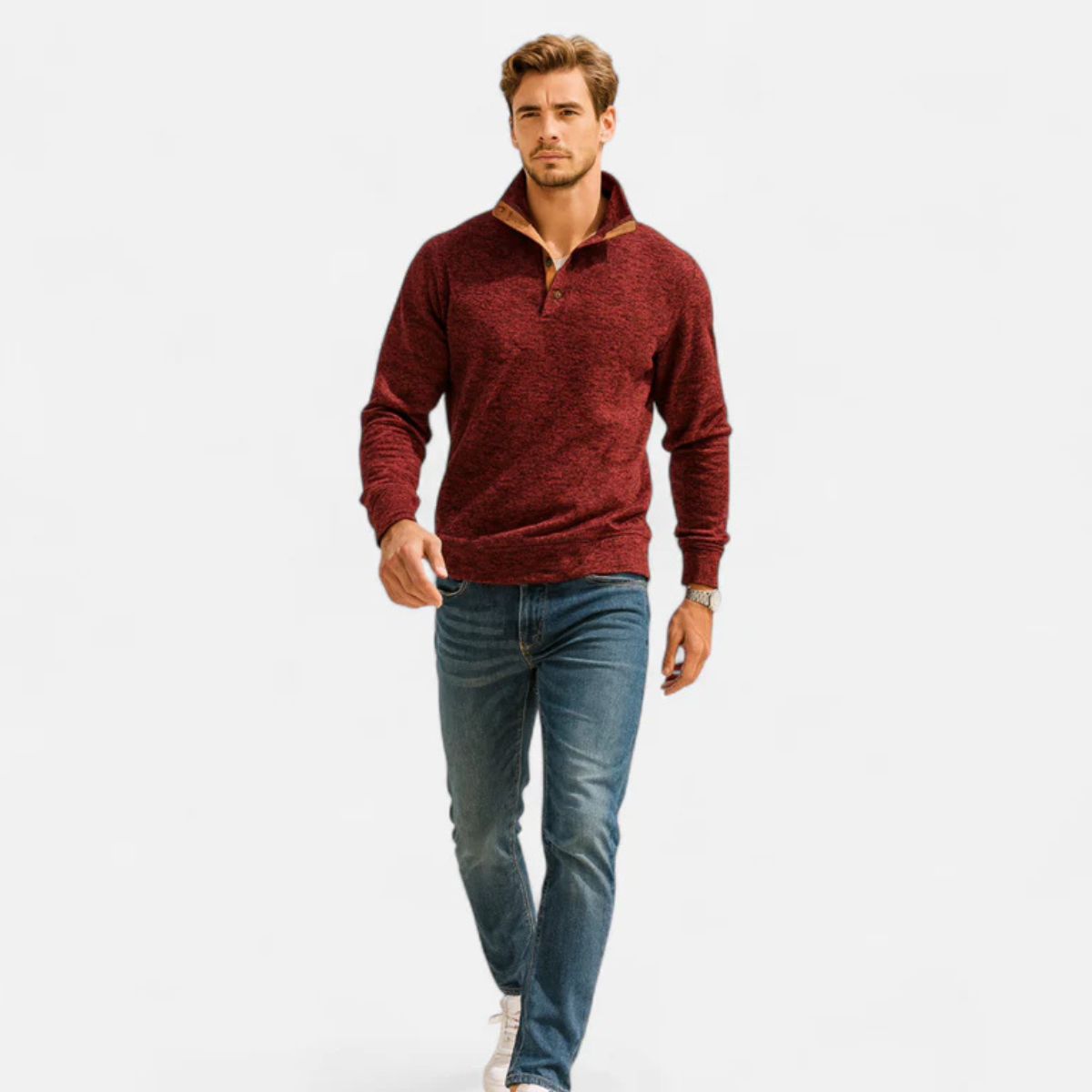 The Tarvisio Men’s Knitted Heritage Jumper with Elbow Patches