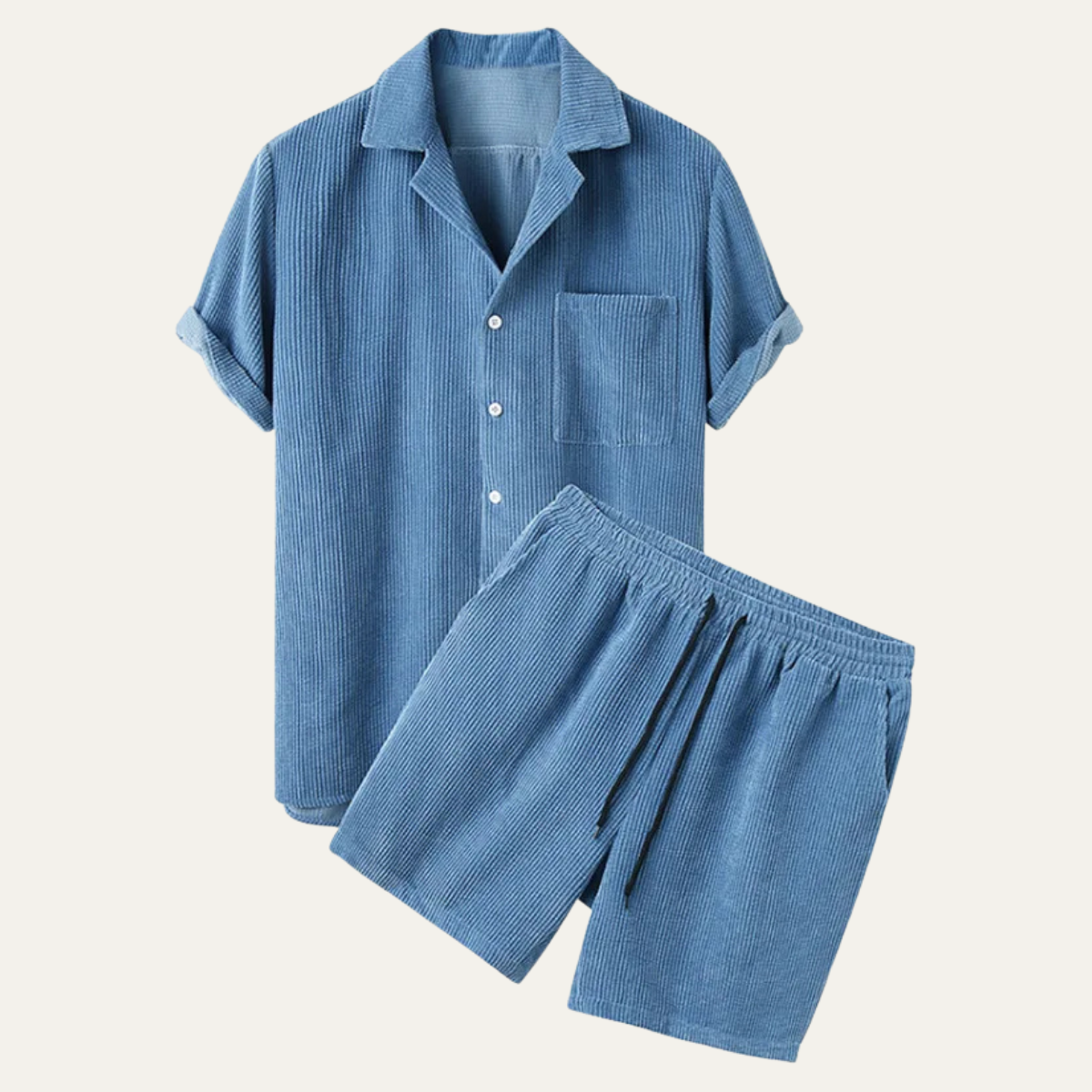The Cirencester Men’s Corduroy Shirt & Shorts Summer Set