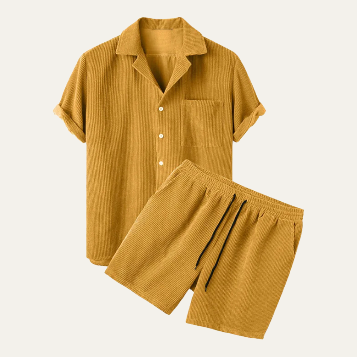 The Cirencester Men’s Corduroy Shirt & Shorts Summer Set