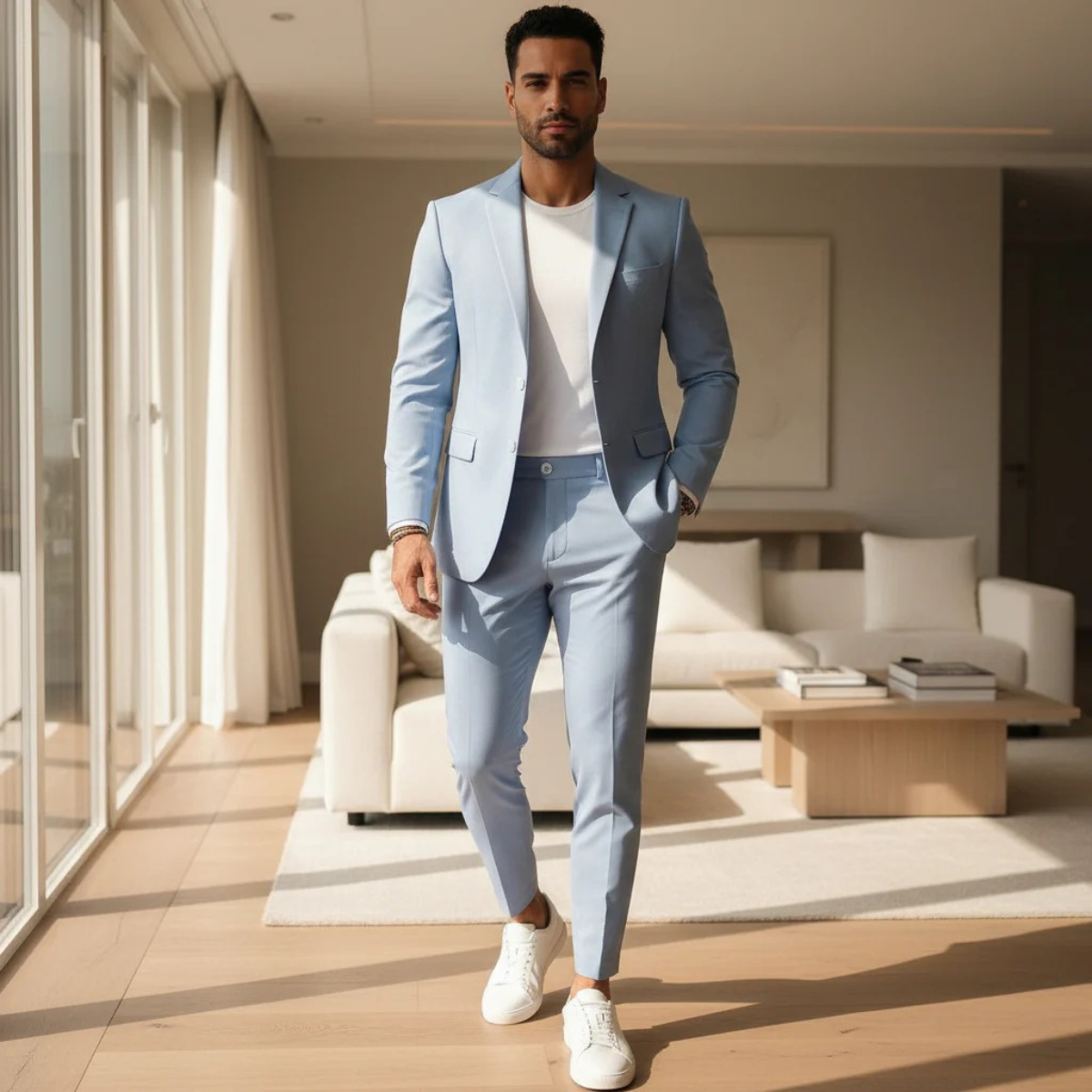 The Brookfield Men’s Slim Fit Suit Set – Modern Blazer and Trousers Elegant Set