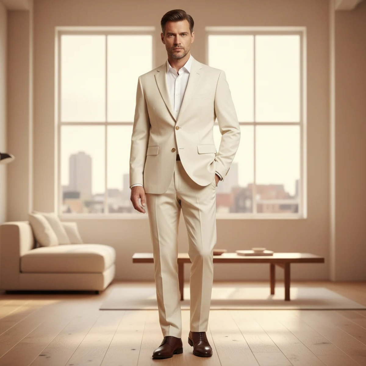 The Brookfield Men’s Slim Fit Suit Set – Modern Blazer and Trousers Elegant Set