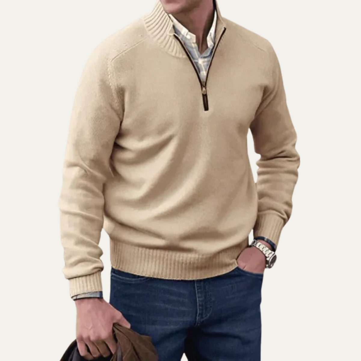 The Whitaker Men’s Casual Quarter Zip Jumper