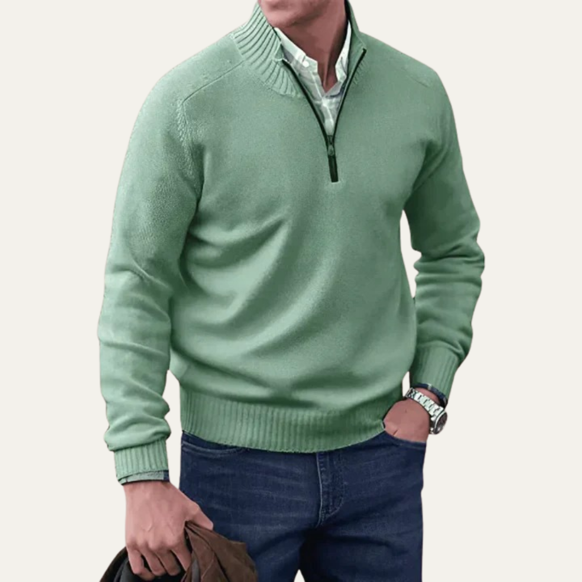 The Whitaker Men’s Casual Quarter Zip Jumper