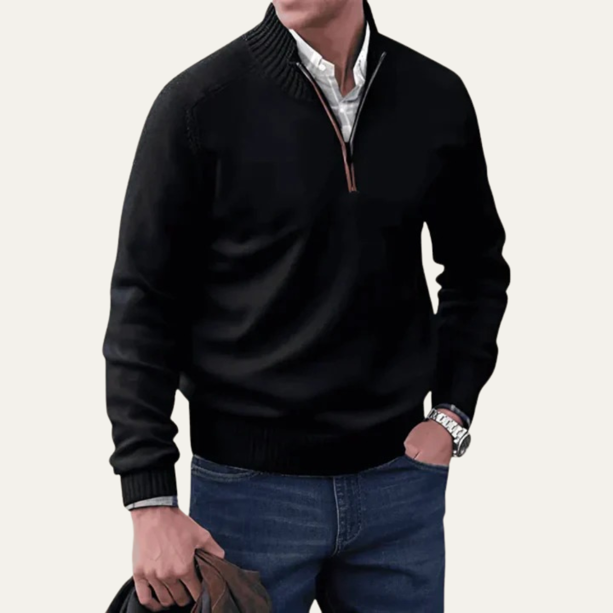 The Whitaker Men’s Casual Quarter Zip Jumper