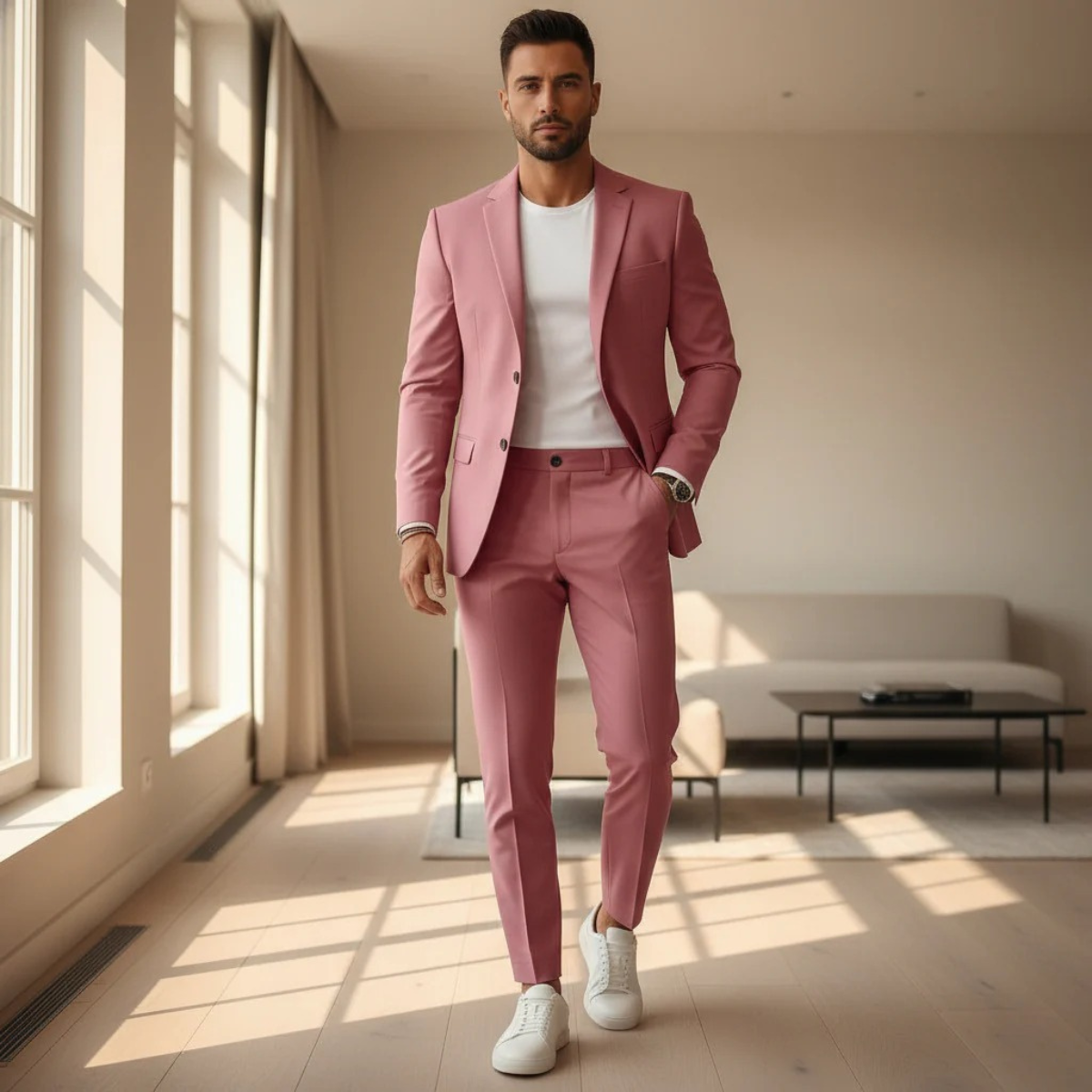 The Brookfield Men’s Slim Fit Suit Set – Modern Blazer and Trousers Elegant Set