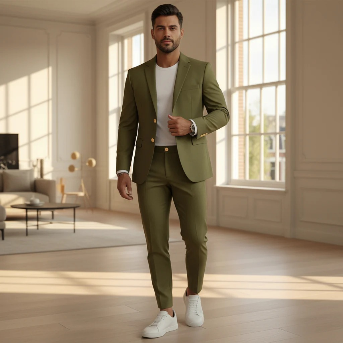 The Brookfield Men’s Slim Fit Suit Set – Modern Blazer and Trousers Elegant Set