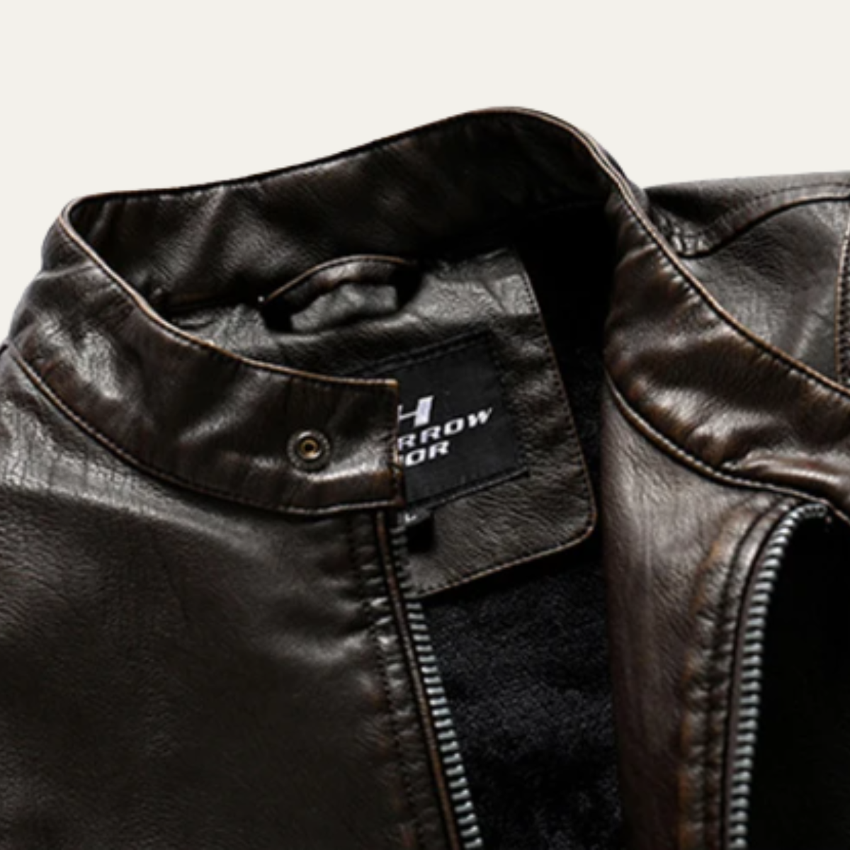 Men’s Zip Up Casual Leather Biker Jacket