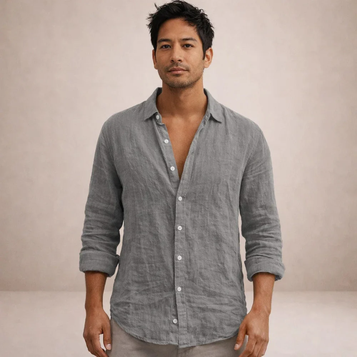 The Ravenna Men's Relaxed Fit Linen Button Up Shirt